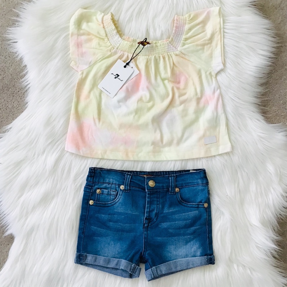 7 FOR ALL MANKIND Baby Girl Top/Shorts Set